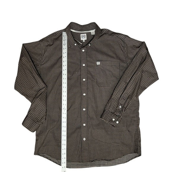 CINCH Button Down Long Sleeve sz XXL Brown Black White Print MTW1105041 Cotton - Picture 4 of 7